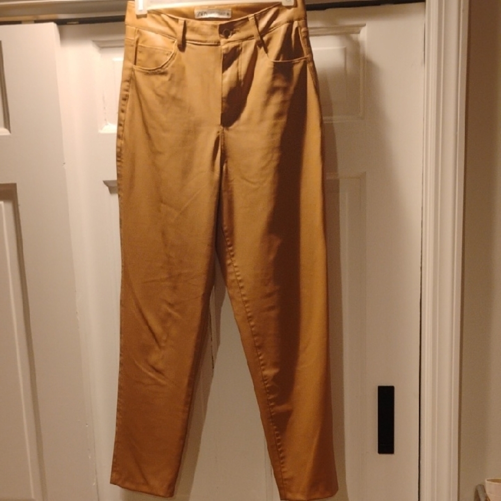 Zara Women's Camel Straight Leg Pants